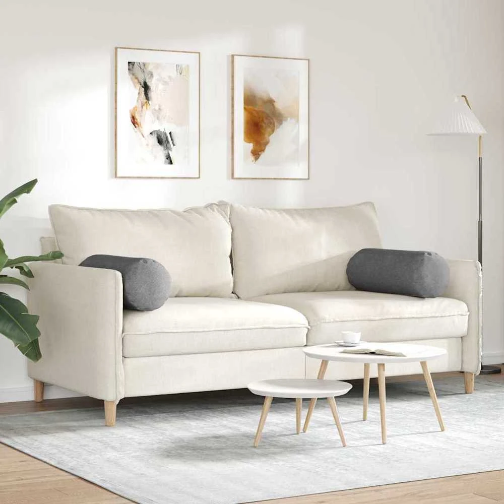Pagalvės 2 pcs Tamsiai pilka Ø 25 x 70 cm Kordūrinis audinys