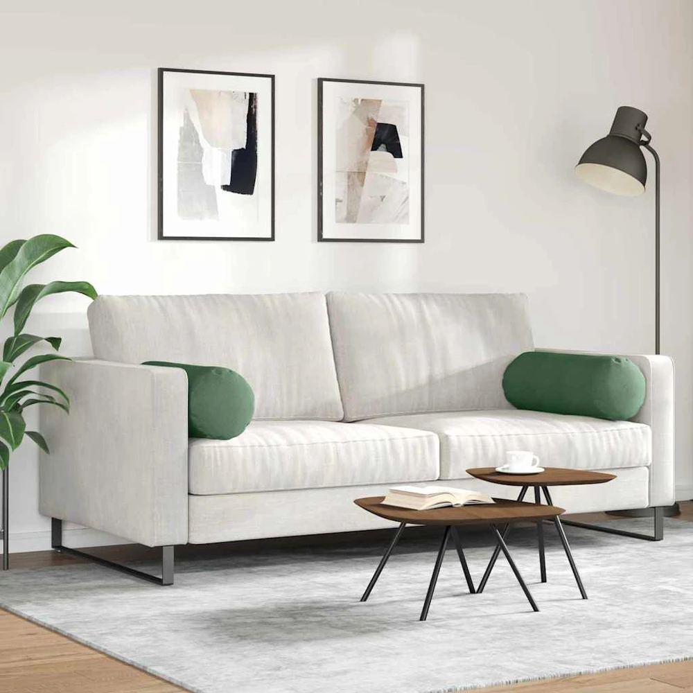 Pagalvės 2 pcs Tamsiai žalia Ø 25 x 70 cm Kordūrinis audinys
