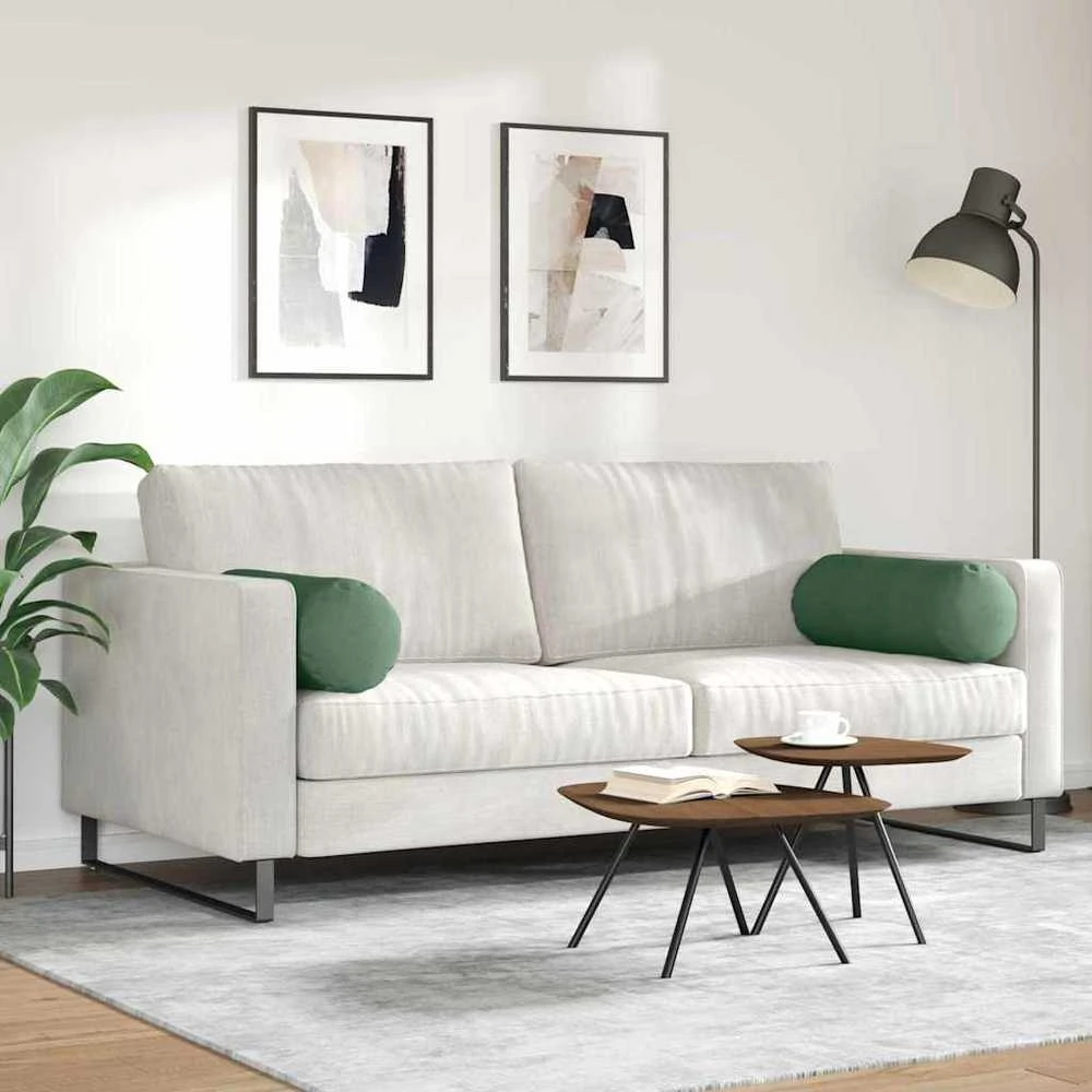 Pagalvės 2 pcs Tamsiai žalia Ø 25 x 70 cm Kordūrinis audinys