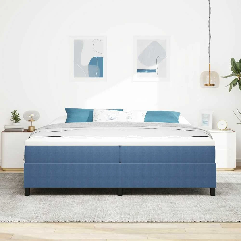 Kiemas lova Mėlyna ir balta 200 x 200 cm Kordūrinis audinys