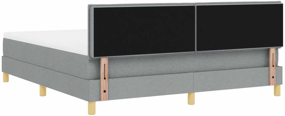 Kiemas lova su pagalve Šviesiai pilka 180 x 200 cm audinys