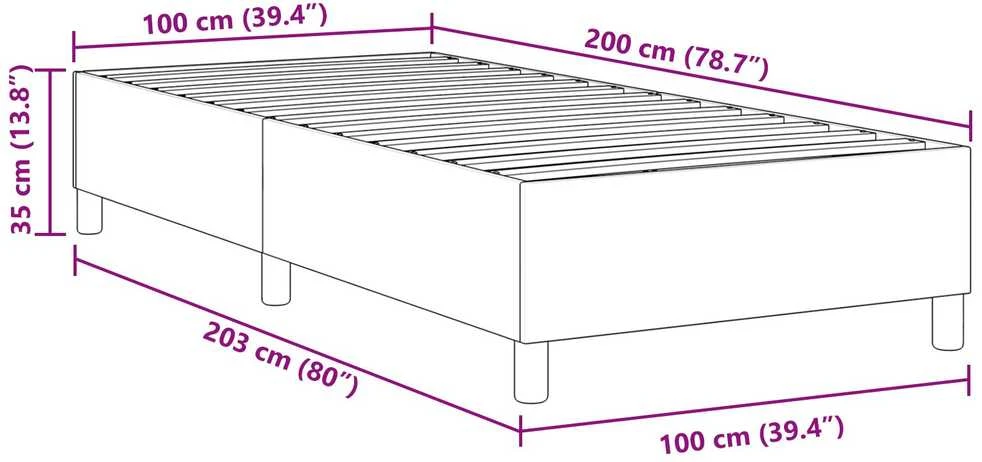 Lova Platforminės lovos rėmas Tamsiai pilka 100 x 200 cm
