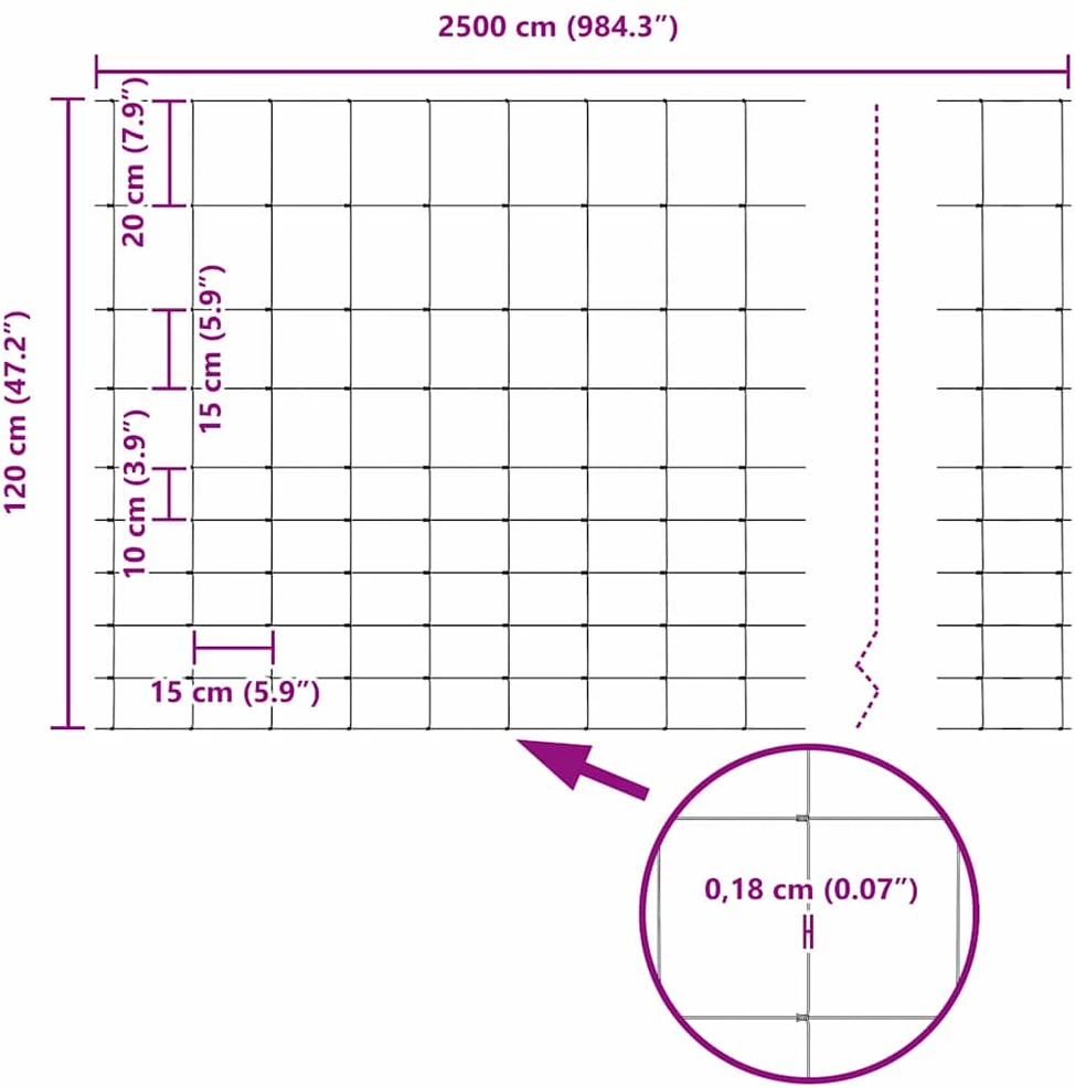 Pagrindo Suvirintas Vielos Tvora 25 x 1,2 m Sidabrinė Tinklelis