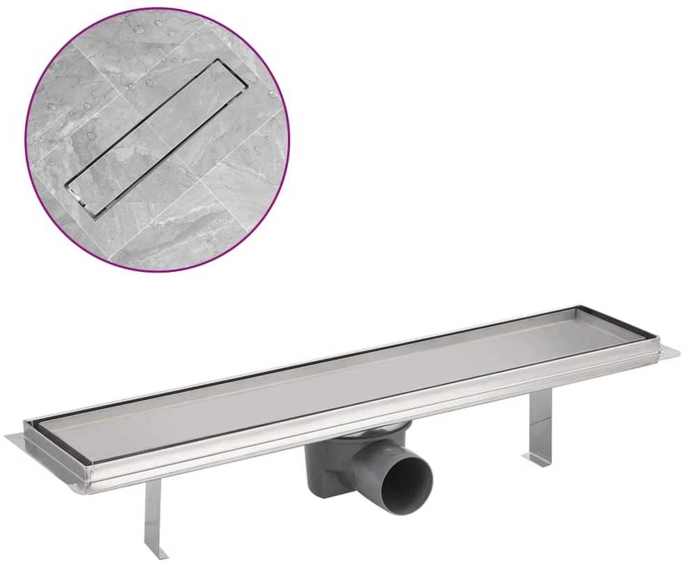 pailgas dušo latakas, nerūdijančio plieno, 530x140 mm
