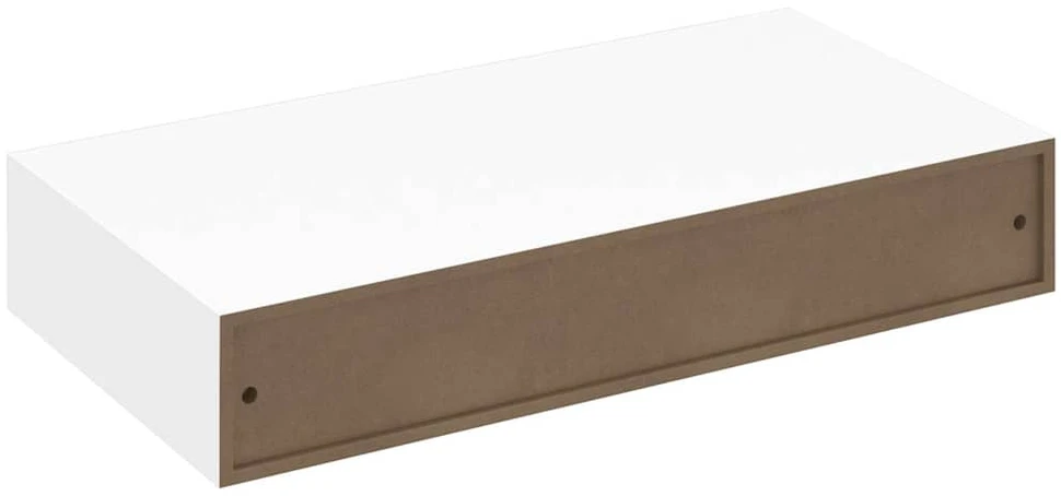 Pakabin. sien. lentynos su stalčiais, 2vnt., baltos, 48cm