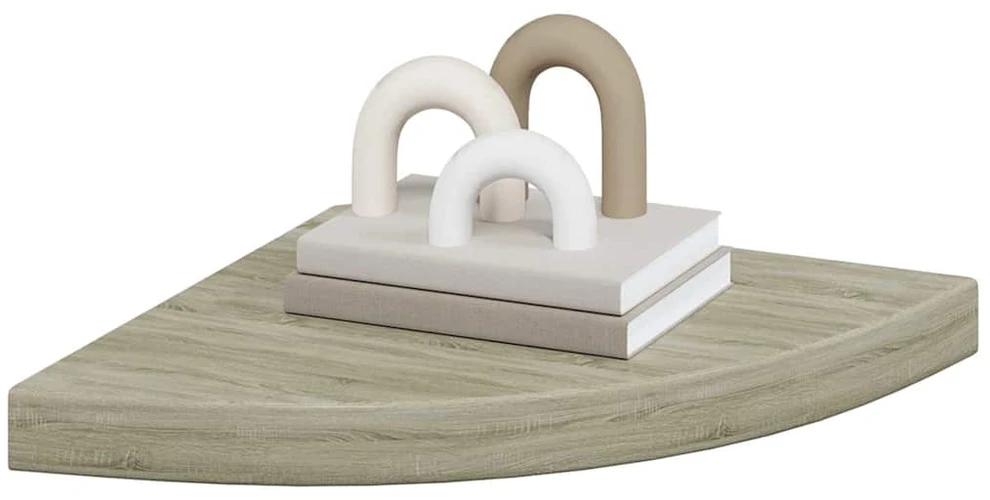 Pakabinama kampinė lentyna, ąžuolo spalvos, 35x35x3,8cm, MDF