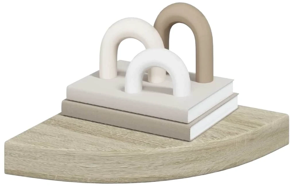 Pakabinama kampinė lentyna, ąžuolo spalvos, 25x25x3,8cm, MDF