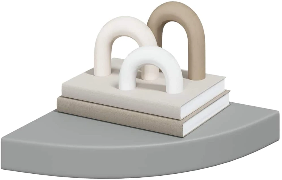 Pakabinama kampinė lentyna, pilkos spalvos, 25x25x3,8cm, MDF