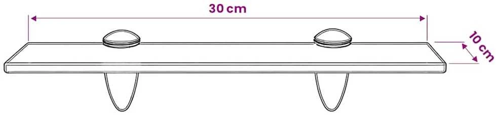 Pakabinama lentyna, stiklas, 30x10 cm, 8 mm