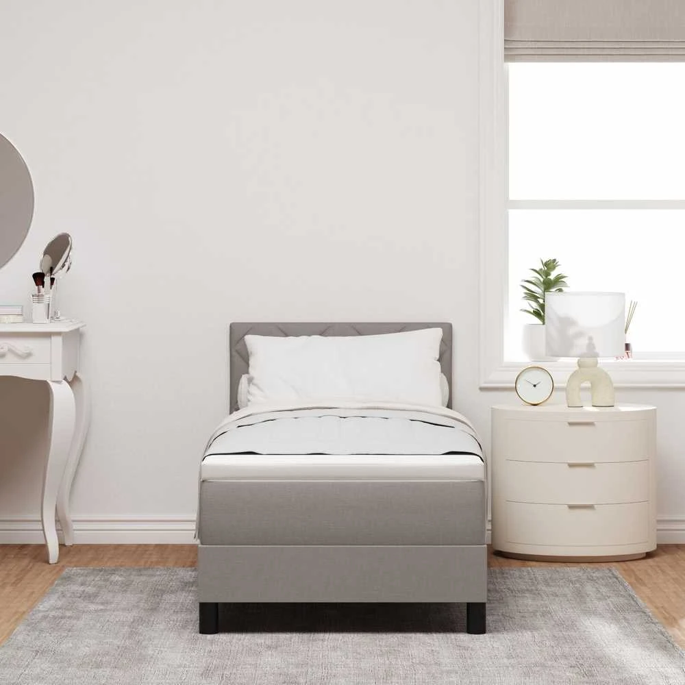 Kiemas lova su galvūgalio Taupe 80 x 200 cm audinys