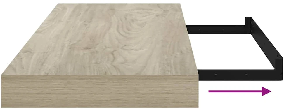 Pakabinama sieninė lentyna, ąžuolo, 60x23,5x3,8cm, MDF
