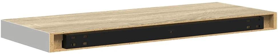 Pakabinama sieninė lentyna, ąžuolo/balta, 60x23,5x3,8cm, MDF