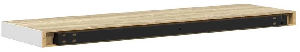 Pakabinama sieninė lentyna, ąžuolo/baltos, 80x23,5x3,8cm, MDF
