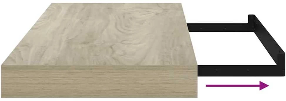 Pakabinama sieninė lentyna, ąžuolo spalvos, 50x23x3,8cm, MDF