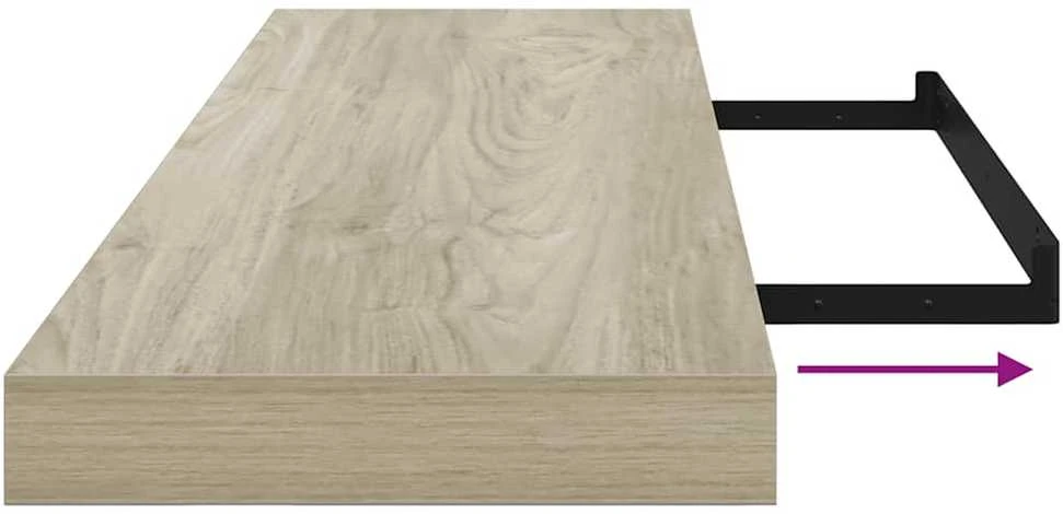 Pakabinama sieninė lentyna, ąžuolo spalvos, 90x23,5x3,8cm, MDF