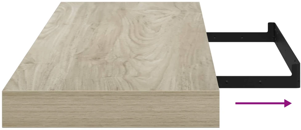 Pakabinama sieninė lentyna, ąžuolo spalvos, 80x23,5x3,8cm, MDF