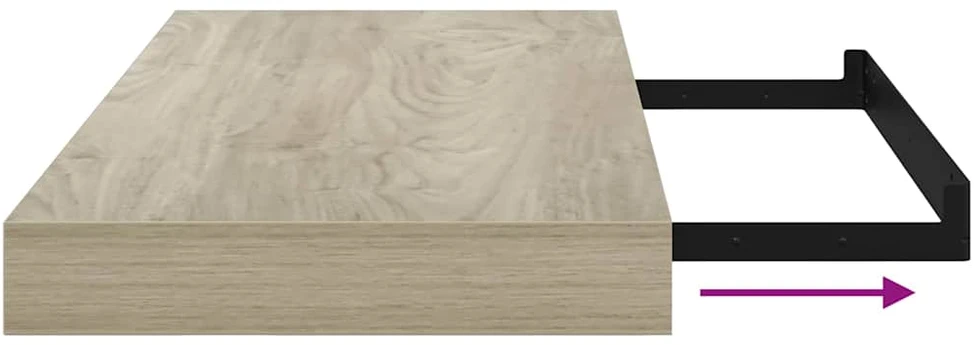 Pakabinama sieninė lentyna, ąžuolo spalvos, 50x23x3,8cm, MDF
