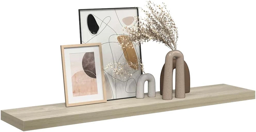 Pakabinama sieninė lentyna, ąžuolo spalvos, 120x23,5x3,8cm, MDF