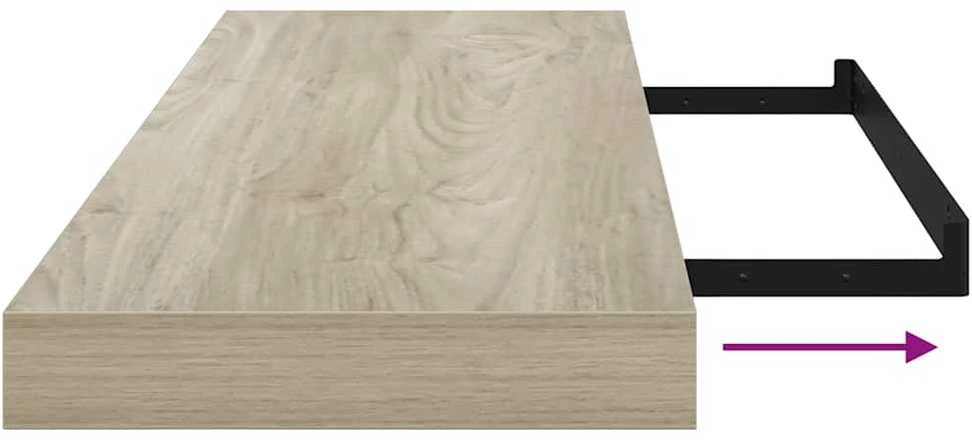 Pakabinama sieninė lentyna, ąžuolo spalvos, 80x23,5x3,8cm, MDF