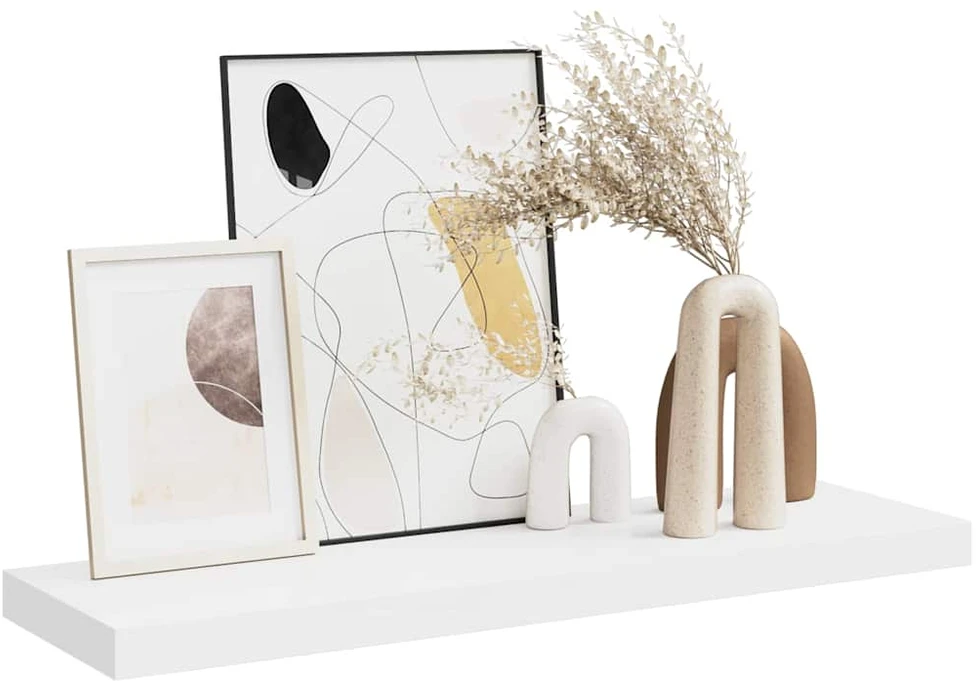 Pakabinama sieninė lentyna, balta, 80x23,5x3,8cm, MDF