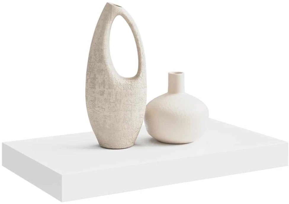 Pakabinama sieninė lentyna, baltos spalvos, 40x23x3,8cm, MDF