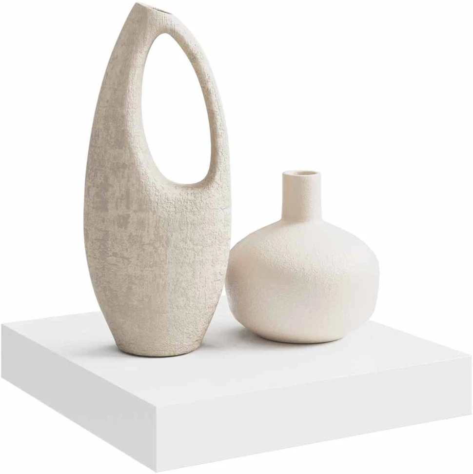 Pakabinama sieninė lentyna, baltos spalvos, 23x23,5x3,8cm, MDF