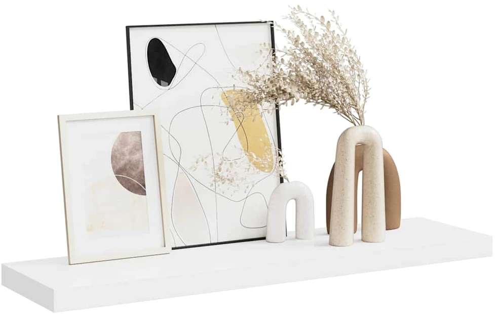 Pakabinama sieninė lentyna, baltos spalvos, 90x23,5x3,8cm, MDF