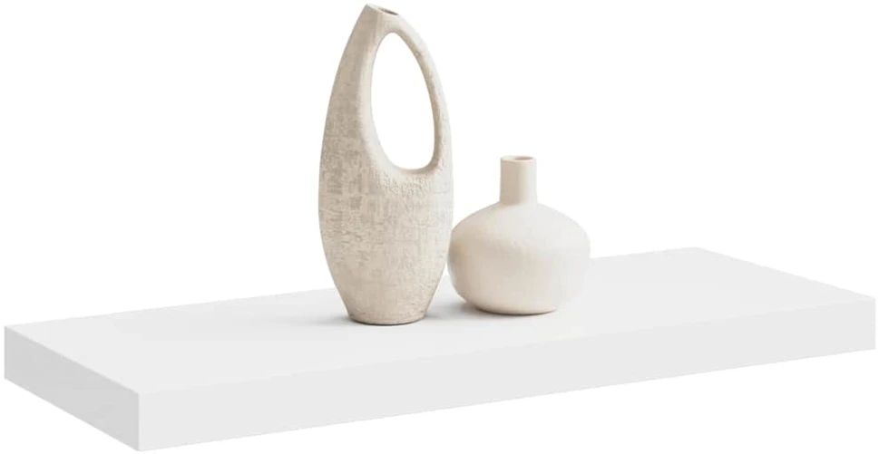 Pakabinama sieninė lentyna, baltos spalvos, 60x23,5x3,8cm, MDF