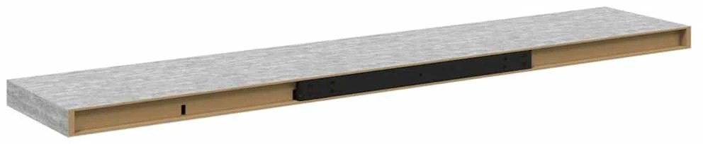 Pakabinama sieninė lentyna, betono pilka, 120x23,5x3,8cm, MDF