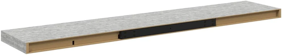 Pakabinama sieninė lentyna, betono pilka, 120x23,5x3,8cm, MDF