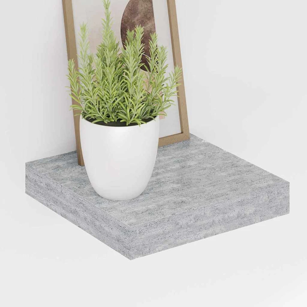 Pakabinama sieninė lentyna, betono pilka, 23x23,5x3,8cm, MDF