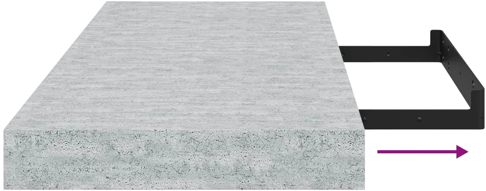 Pakabinama sieninė lentyna, betono pilka, 60x23,5x3,8cm, MDF