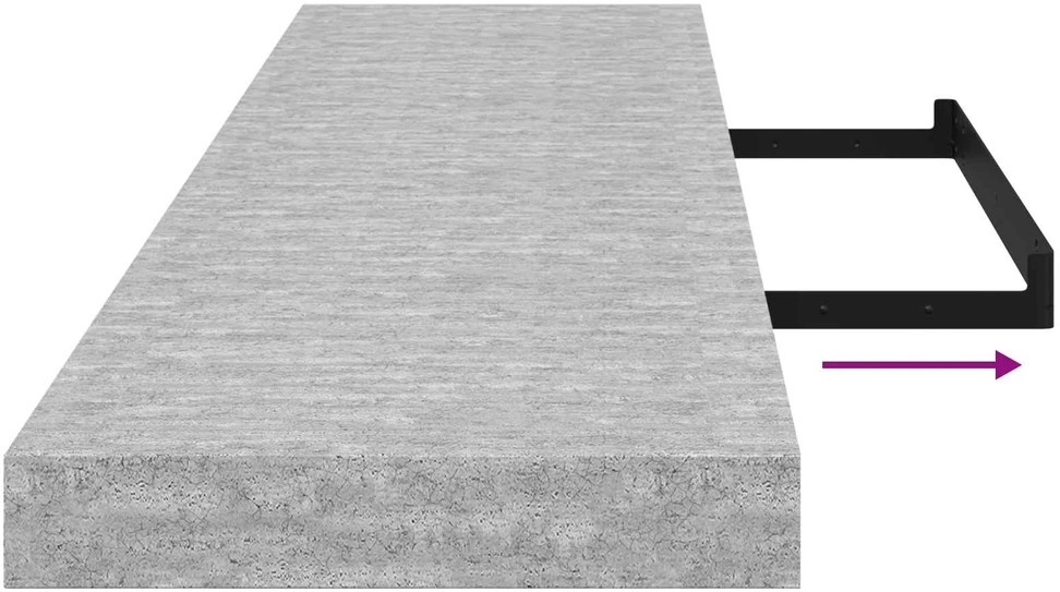 Pakabinama sieninė lentyna, betono pilka, 120x23,5x3,8cm, MDF