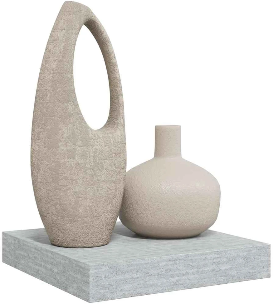 Pakabinama sieninė lentyna, betono pilka, 23x23,5x3,8cm, MDF