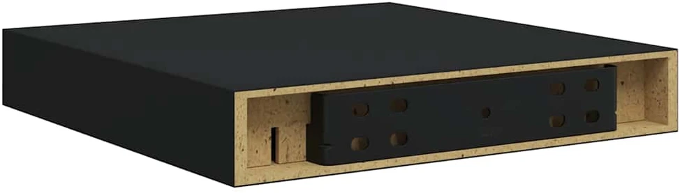Pakabinama sieninė lentyna, juodos spalvos, 23x23,5x3,8cm, MDF