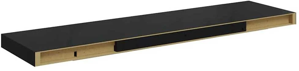 Pakabinama sieninė lentyna, juodos spalvos, 90x23,5x3,8cm, MDF