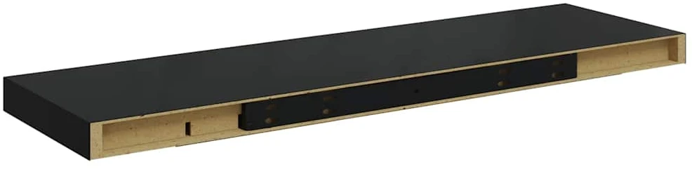Pakabinama sieninė lentyna, juodos spalvos, 80x23,5x3,8cm, MDF