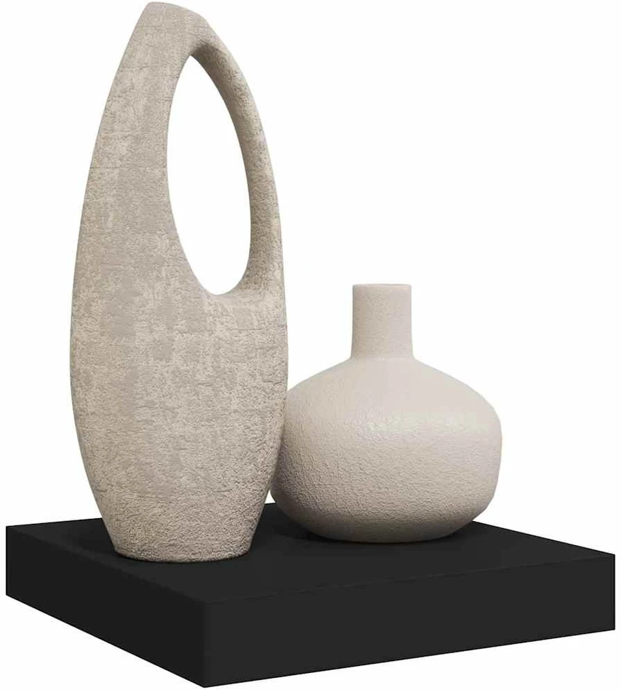 Pakabinama sieninė lentyna, juodos spalvos, 23x23,5x3,8cm, MDF