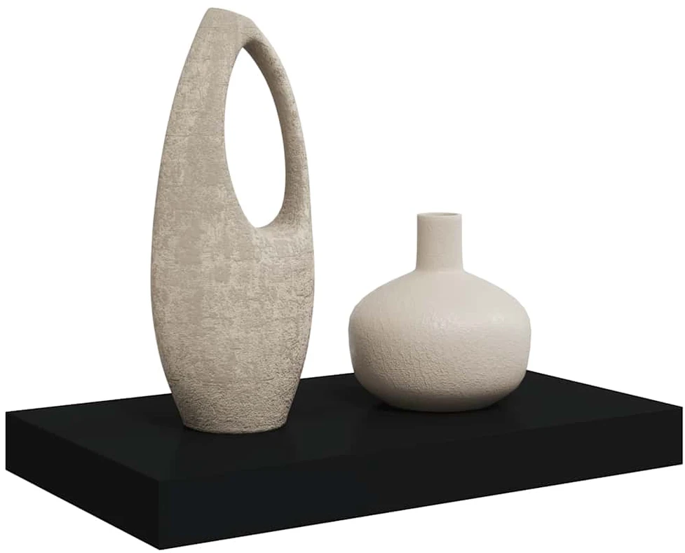 Pakabinama sieninė lentyna, juodos spalvos, 40x23x3,8cm, MDF