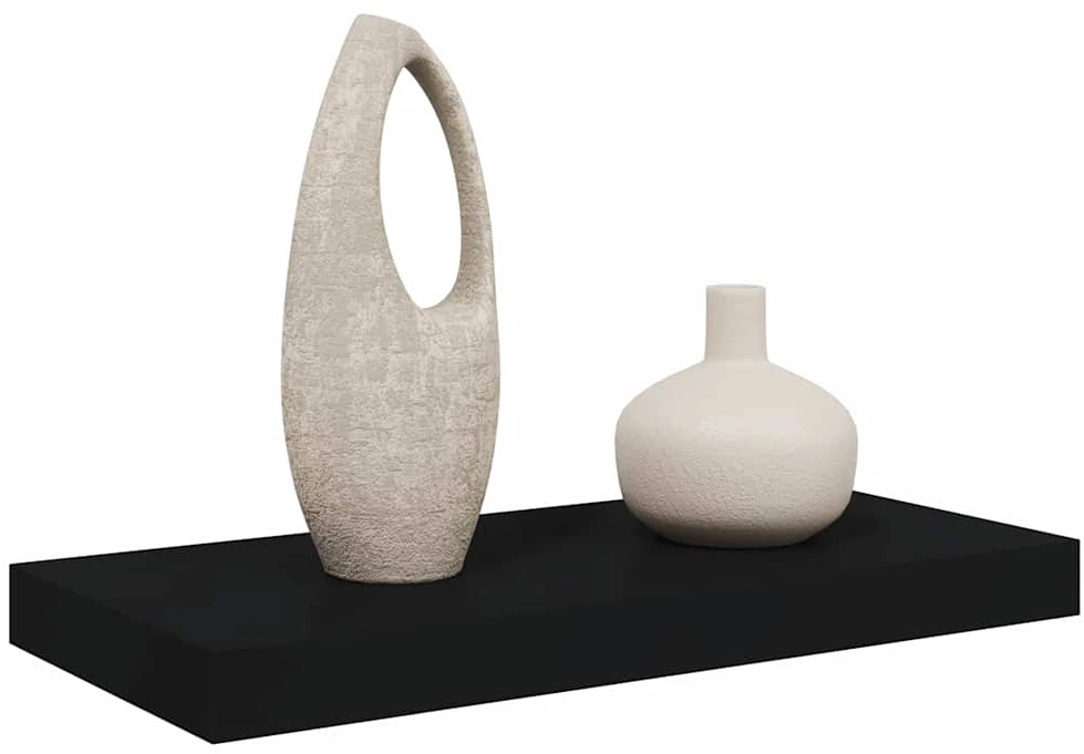 Pakabinama sieninė lentyna, juodos spalvos, 50x23x3,8cm, MDF