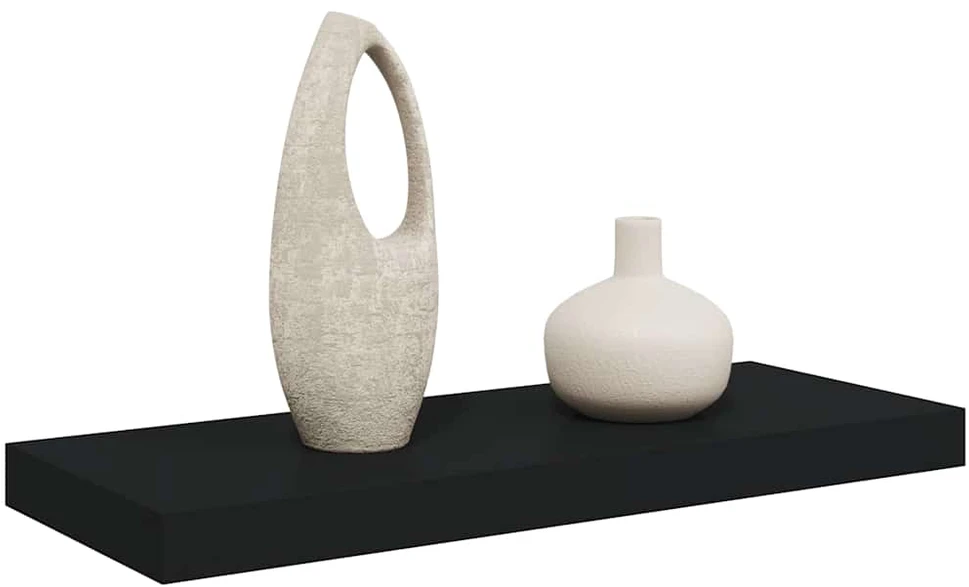 Pakabinama sieninė lentyna, juodos spalvos, 60x23,5x3,8cm, MDF
