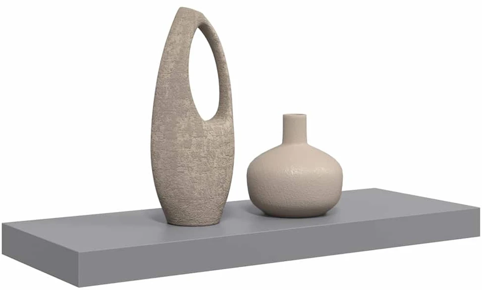 Pakabinama sieninė lentyna, pilkos spalvos, 60x23,5x3,8cm, MDF