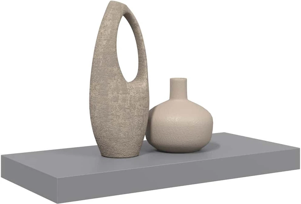 Pakabinama sieninė lentyna, pilkos spalvos, 50x23x3,8cm, MDF