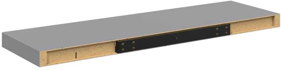 Pakabinama sieninė lentyna, pilkos spalvos, 80x23,5x3,8cm, MDF