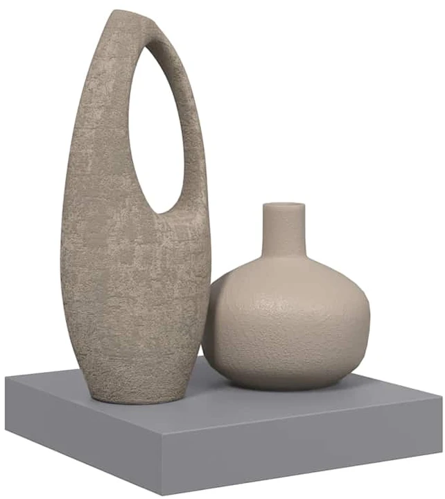 Pakabinama sieninė lentyna, pilkos spalvos, 23x23,5x3,8cm, MDF