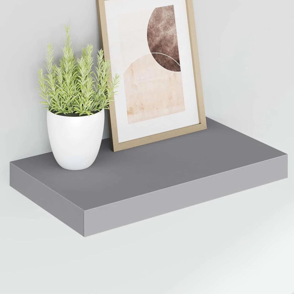 Pakabinama sieninė lentyna, pilkos spalvos, 40x23x3,8cm, MDF