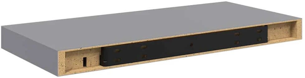Pakabinama sieninė lentyna, pilkos spalvos, 50x23x3,8cm, MDF