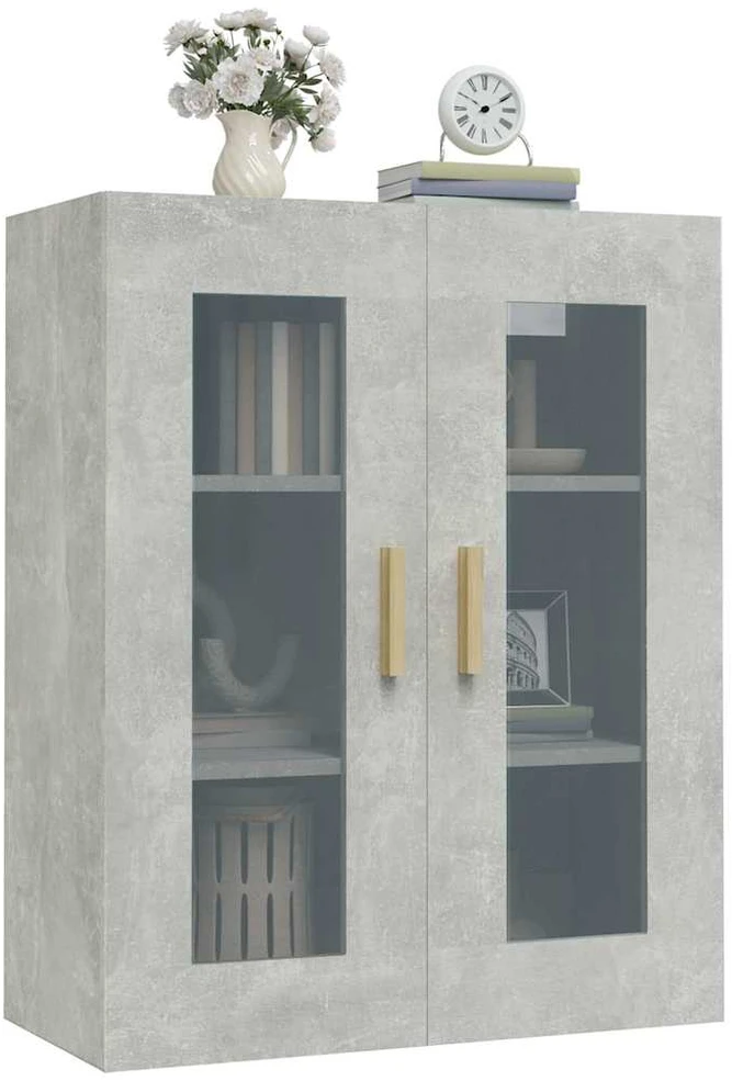 Pakabinama sieninė spintelė, betono pilka, 69,5x34x90cm