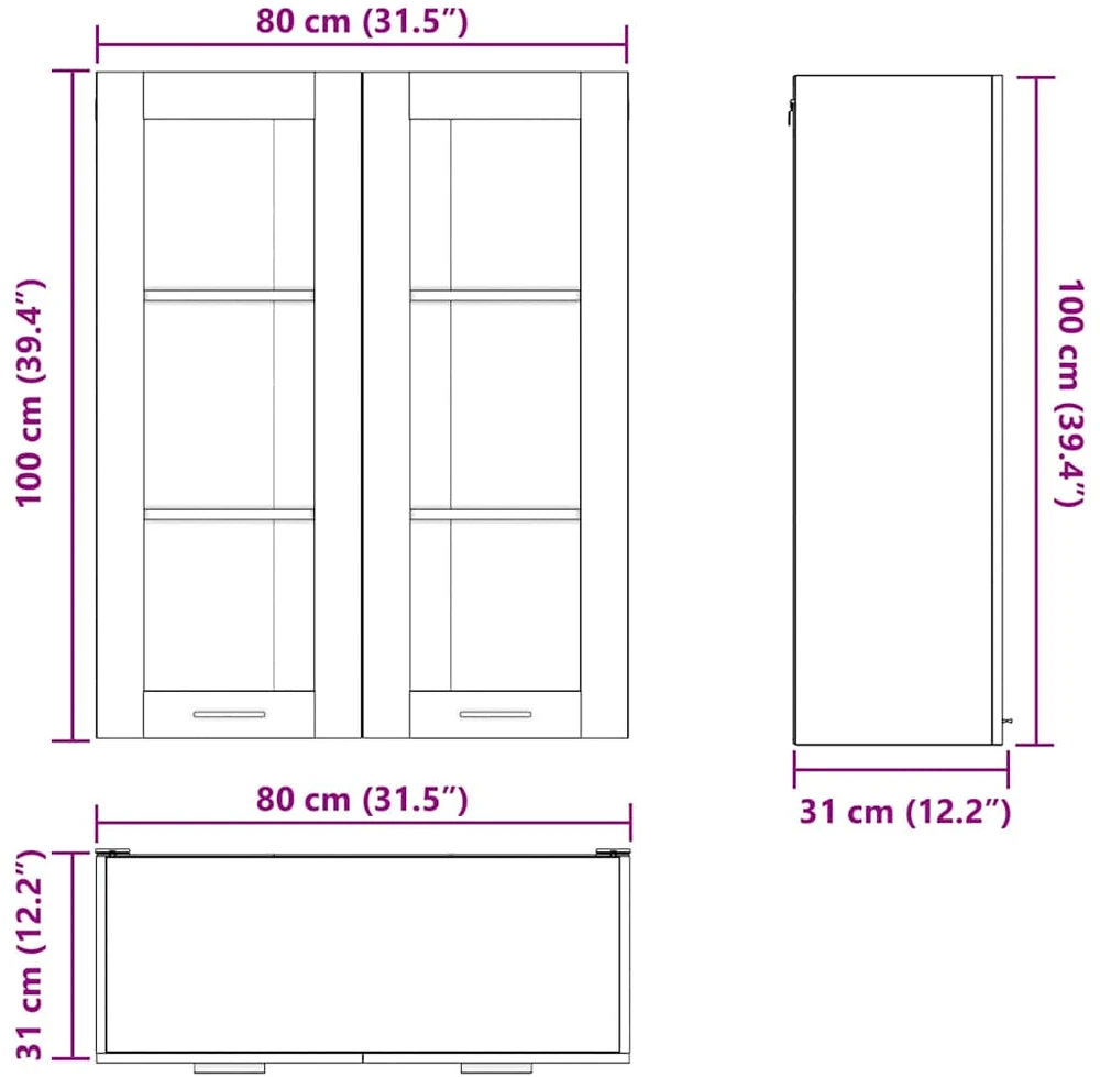 Pakabinama spintelė Betono pilka 80 x 31 x 100 cm