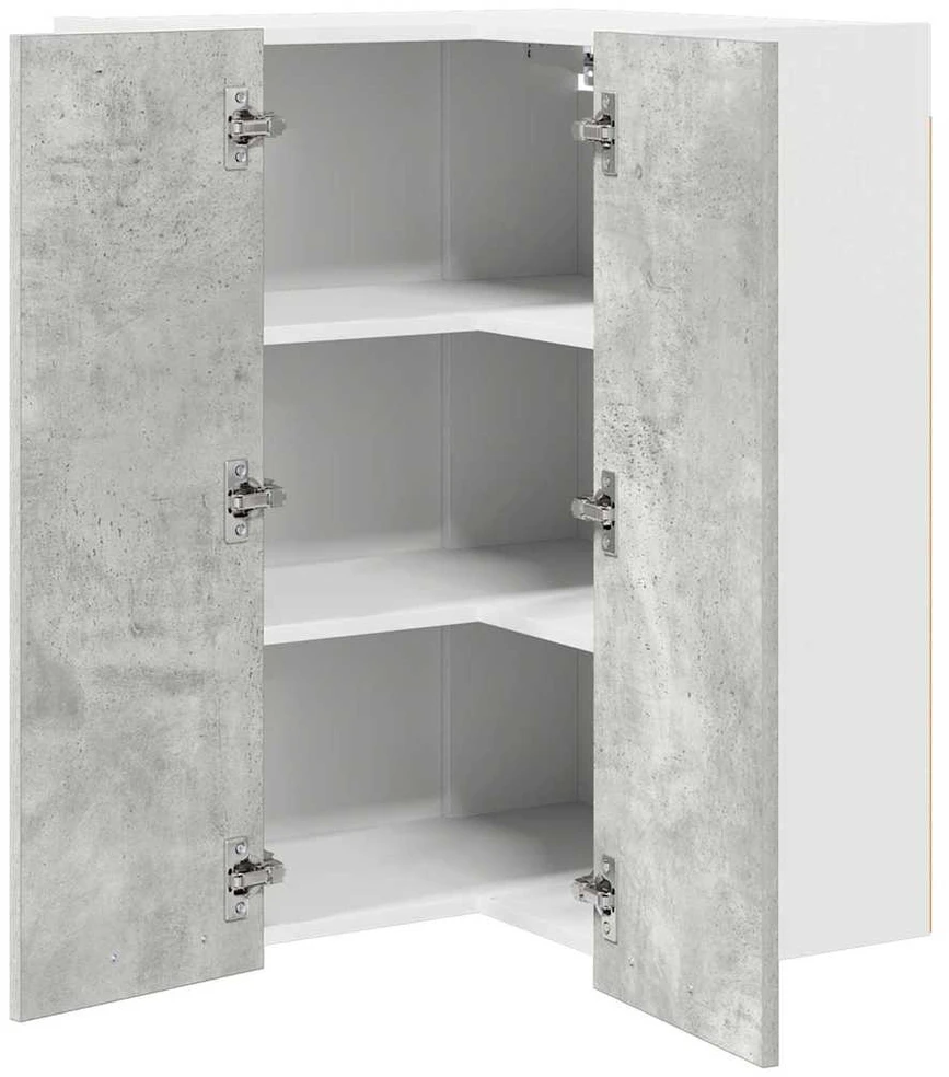 Pakabinama spintelė Betono pilka ir balta 57 x 57 x 80 cm
